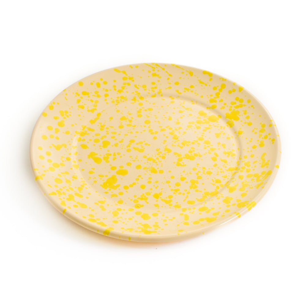 Puglia Bright Yellow Splatter Dinner Plate, 27cm