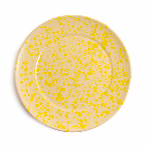 Puglia Bright Yellow Splatter Dinner Plate, 27cm
