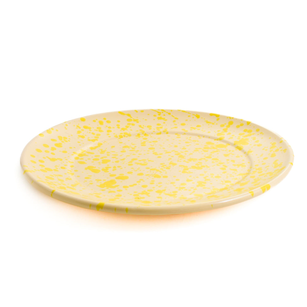 Puglia Bright Yellow Splatter Dinner Plate, 27cm