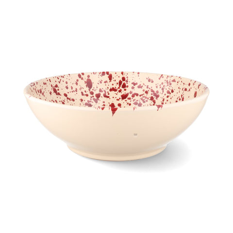 Puglia Burgundy Splatter Large Salad Bowl, 28cm