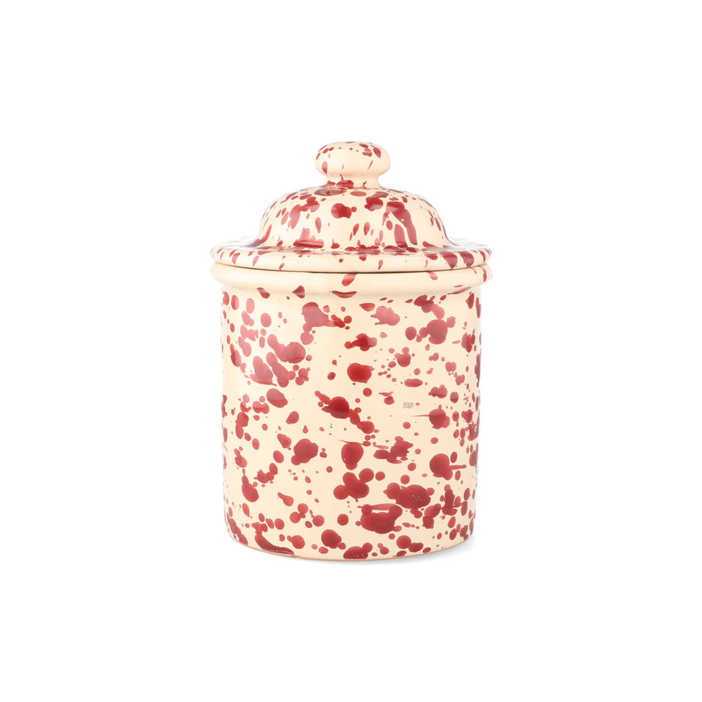 Puglia Burgundy Splatter Storage Jar, 15cm