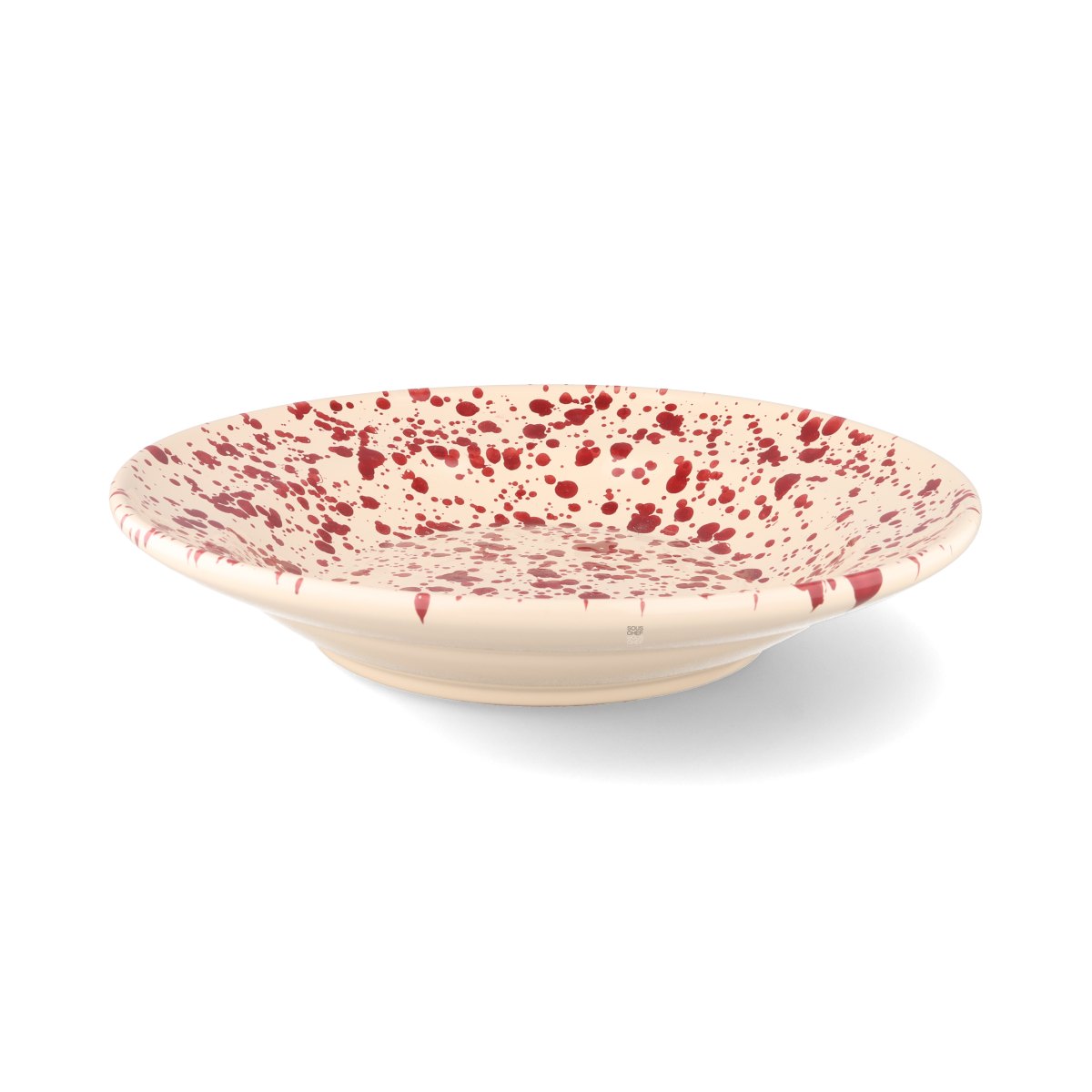 Puglia Burgundy Splatter Pasta Bowl, 29cm