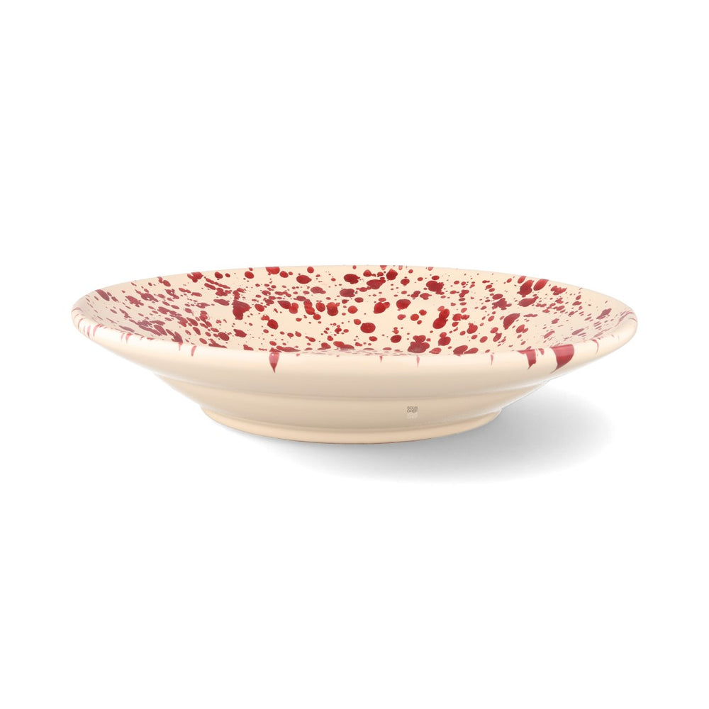 Puglia Burgundy Splatter Pasta Bowl, 29cm