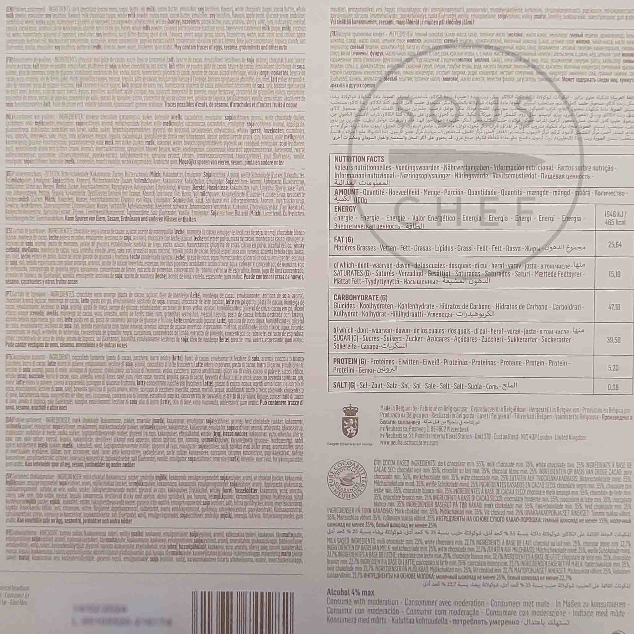 Neuhaus Mixologist Liquor Box, 273g