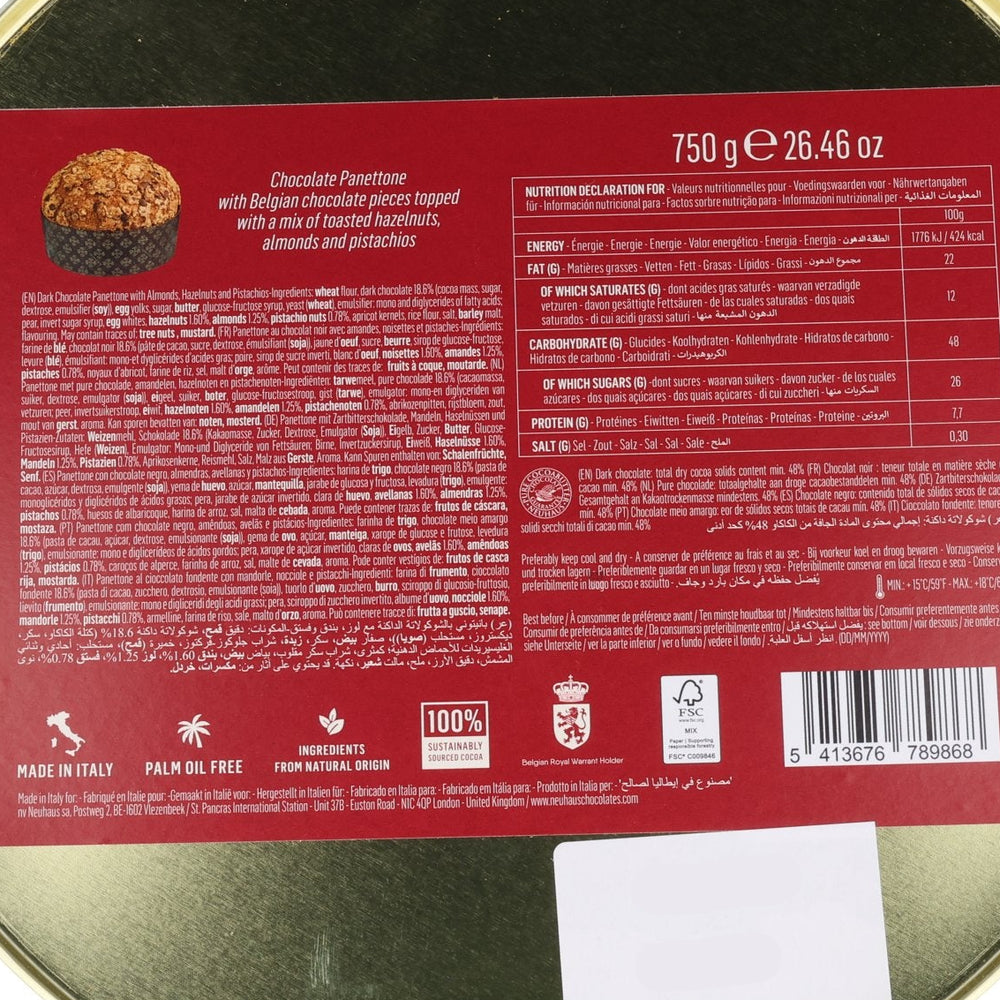 Neuhaus Chocolate Panettone in Tin, 750g