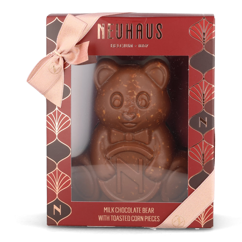 Neuhaus Milk Chocolate Bear with Caramelised Corn Pieces, 100g