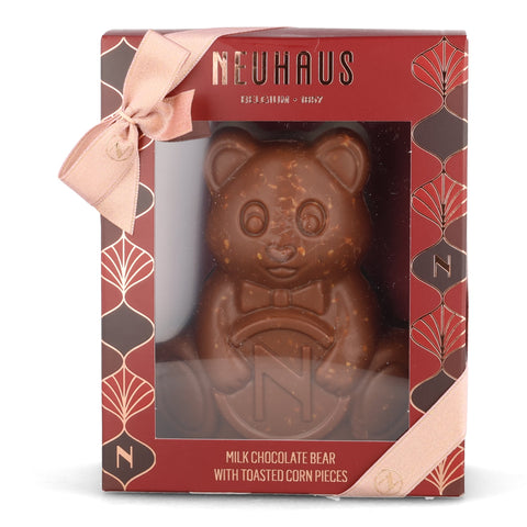 Neuhaus Milk Chocolate Bear with Caramelised Corn Pieces, 100g