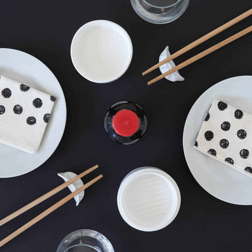 Chopstick Rest & Soy Sauce Dish Set - Gyoza & Steamer Design