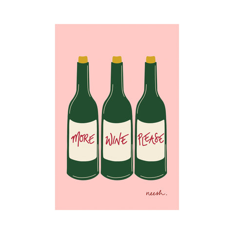 Neesh Home More Wine Please Tea Towel