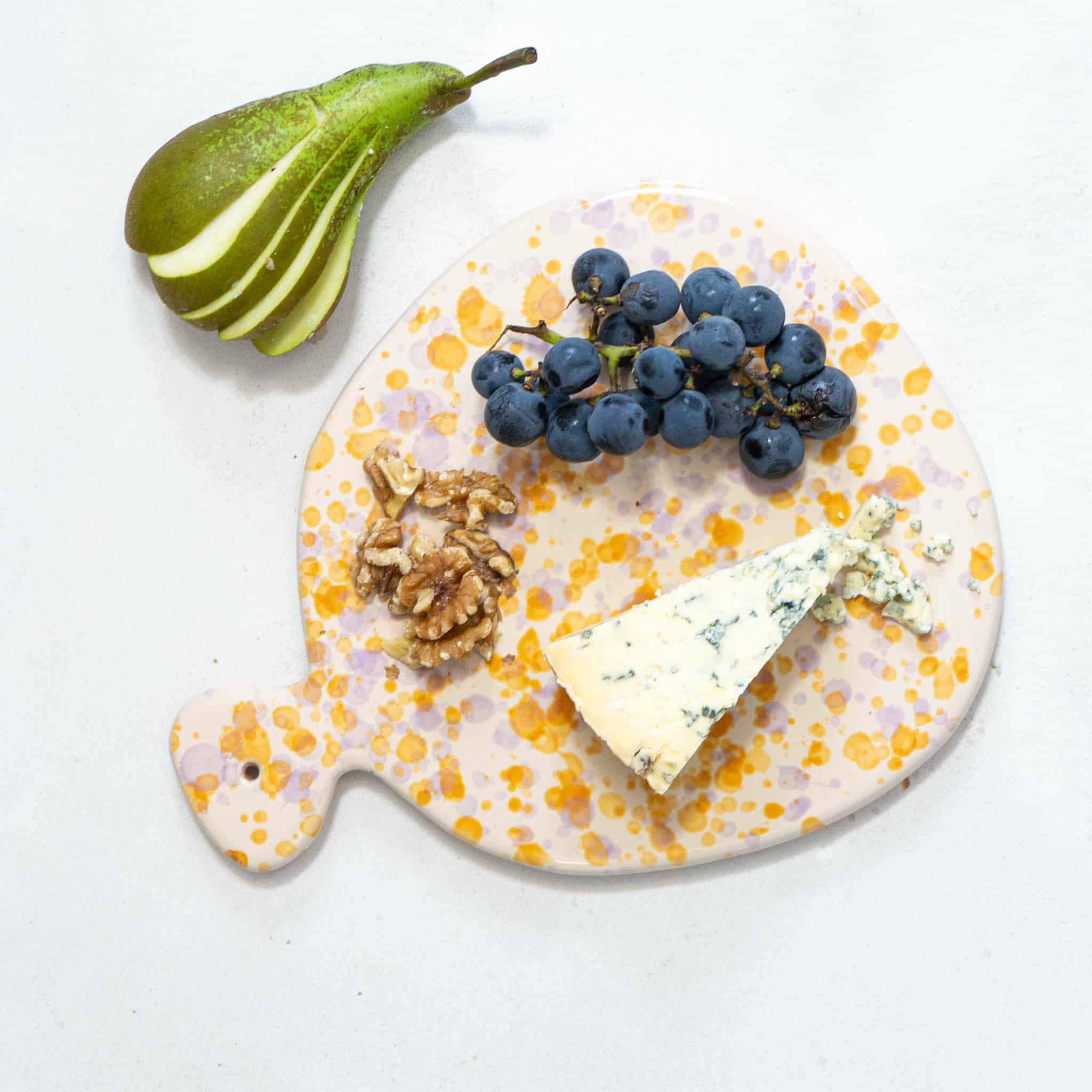 Puglia Lilac and Yellow Splatter Serving Board, 25cm