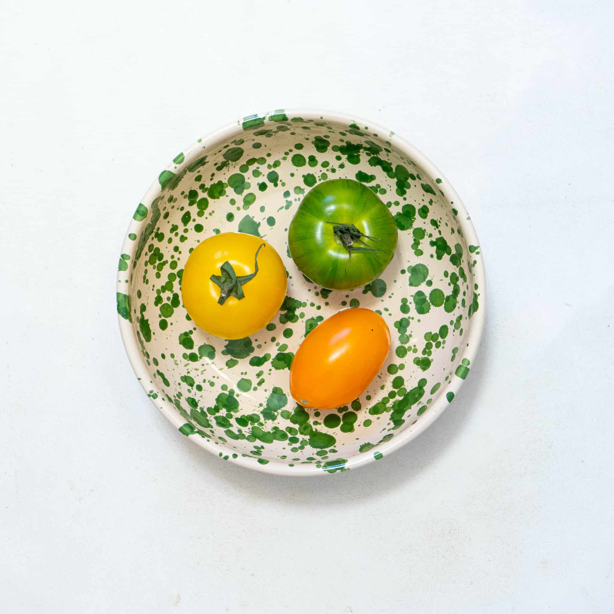 Puglia Green Splatter Bowl, 19cm