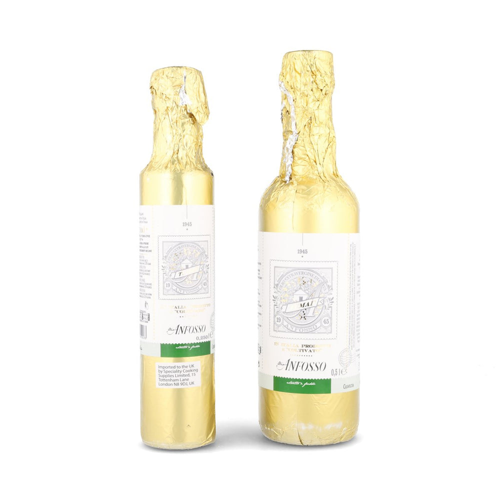 Olio Anfosso Monocultivar Taggiasca Tumai Extra Virgin Olive Oil in Gold Bottle