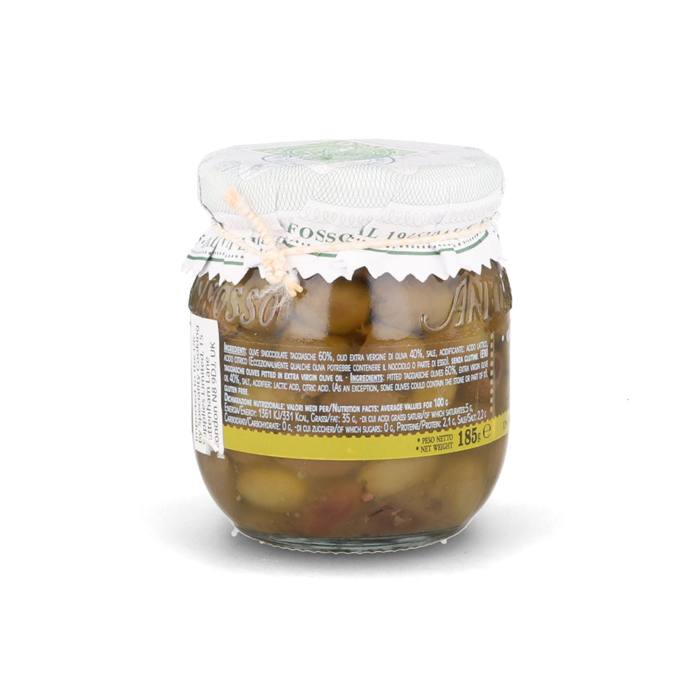 Olio Anfosso Pitted Taggiasca Olives in Extra Virgin Olive Oil, 185g