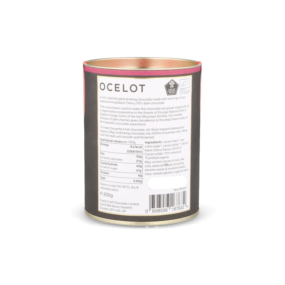 Ocelot Black Cherry Drinking Chocolate, 200g
