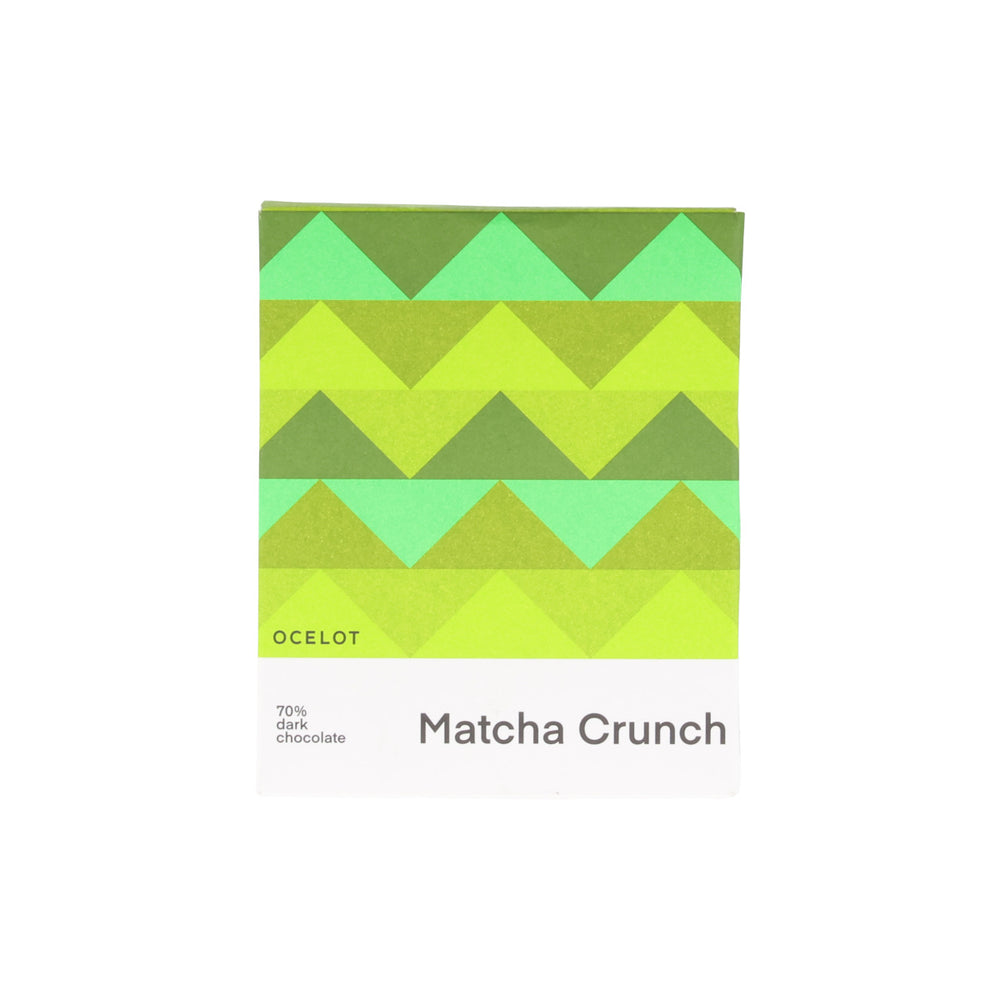 Ocelot Organic Dark Chocolate & Matcha Crunch Chocolate Bar, 70g