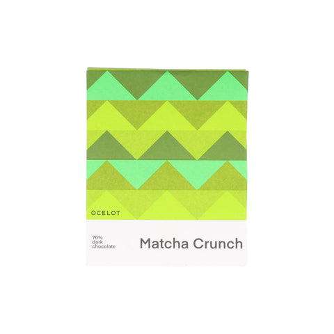 Ocelot Organic Dark Chocolate & Matcha Crunch Chocolate Bar, 70g