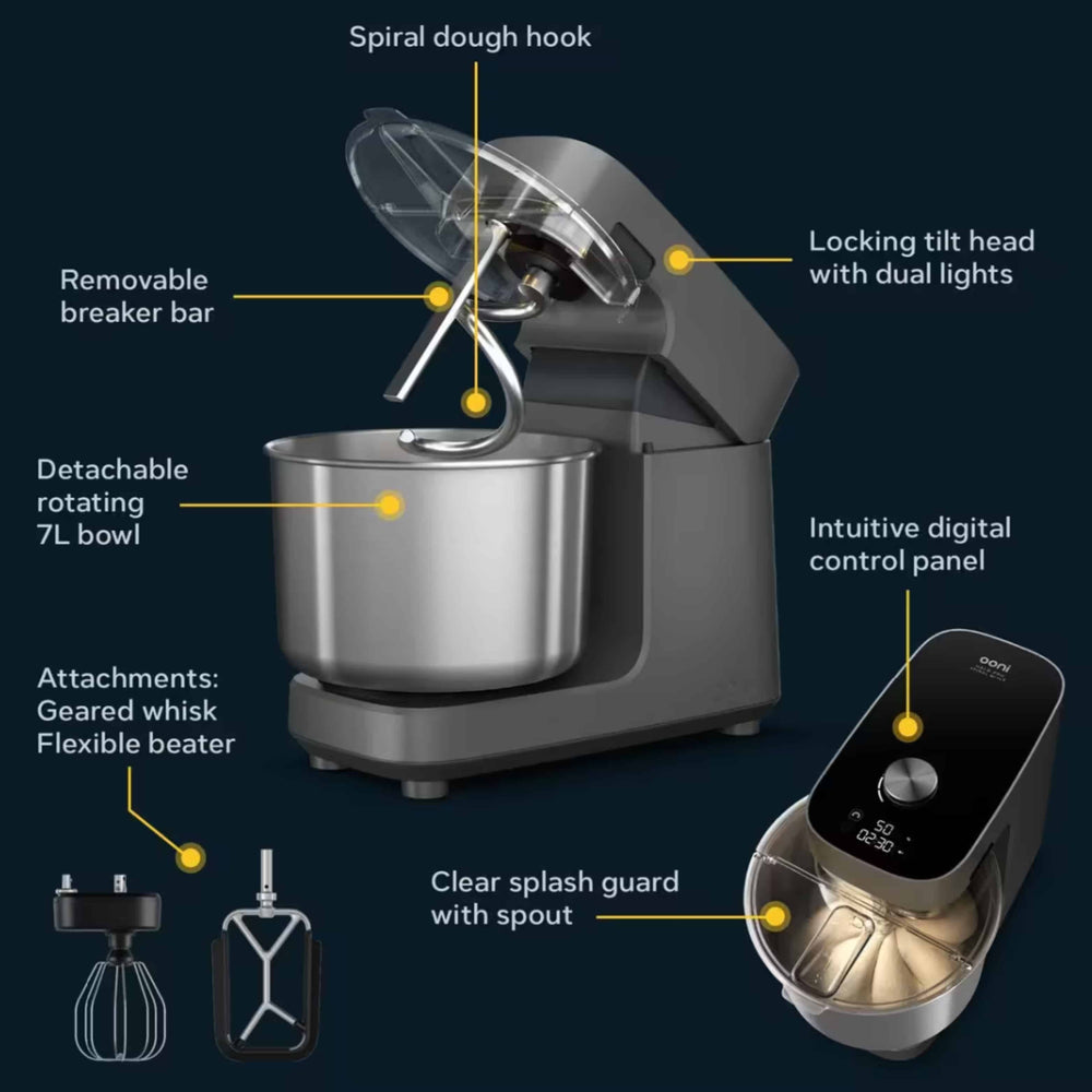 Ooni Halo Pro Charcoal Grey Spiral Stand Mixer