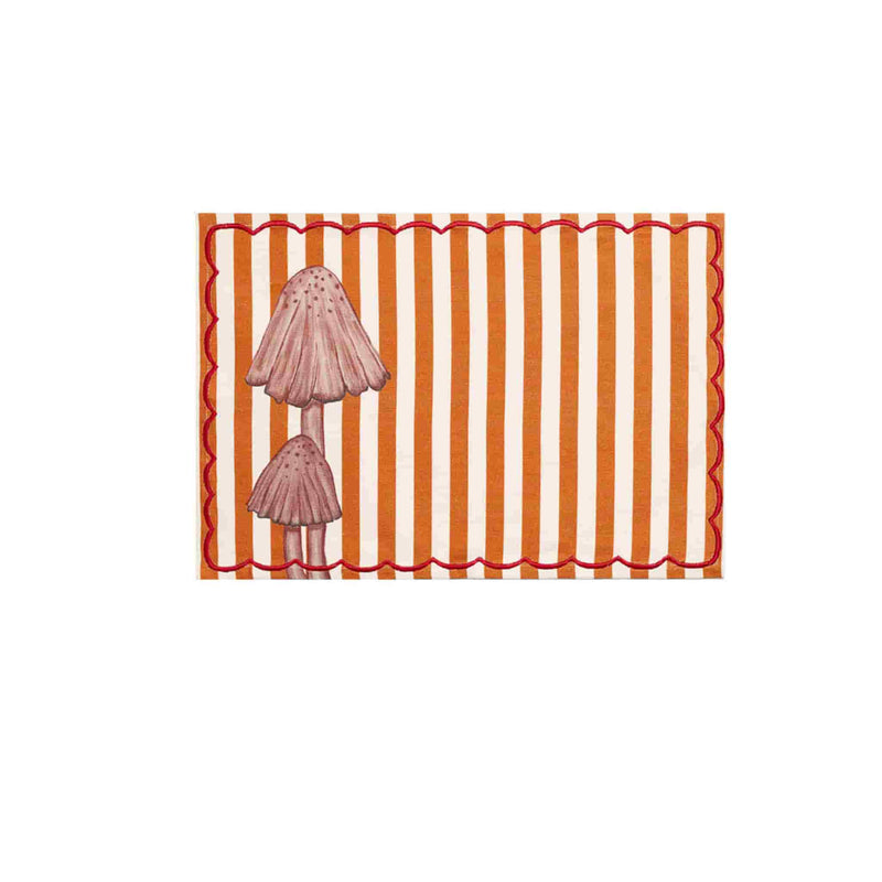 The Platera Striped Mushroom Cotton Placemat