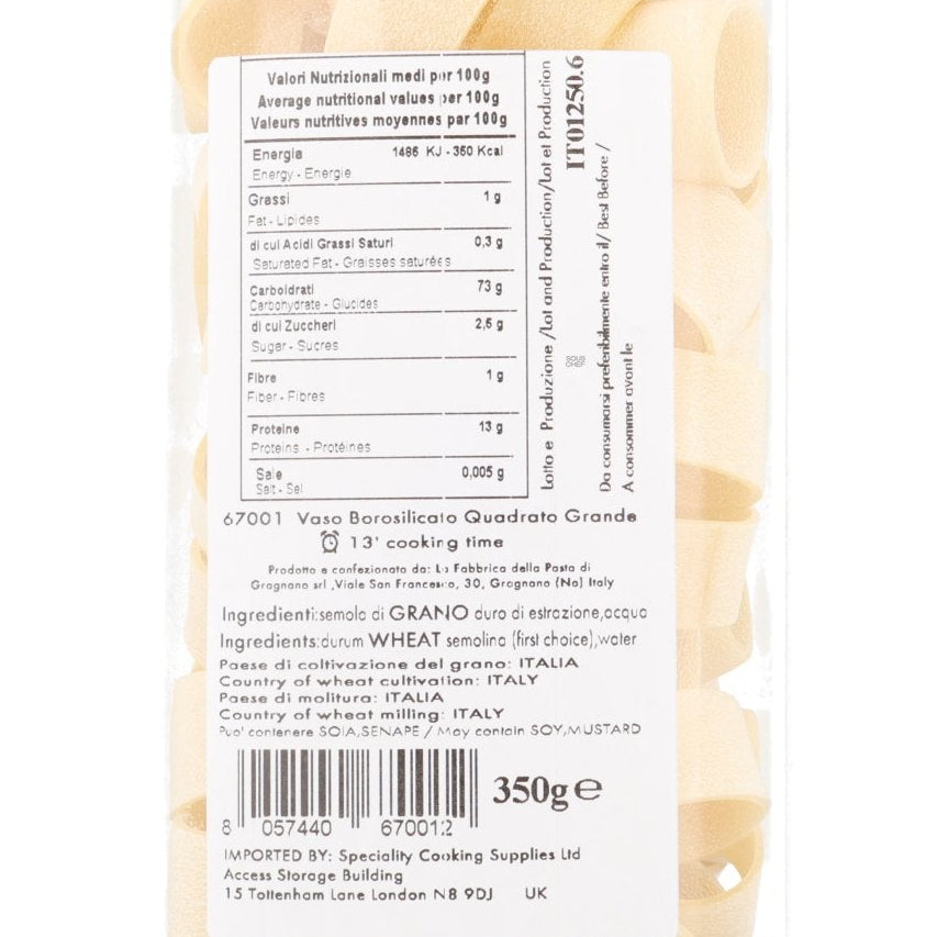 Gli Artisti della Pasta Large Round Borosilicate Jar, with Tricolour Pasta, 500g