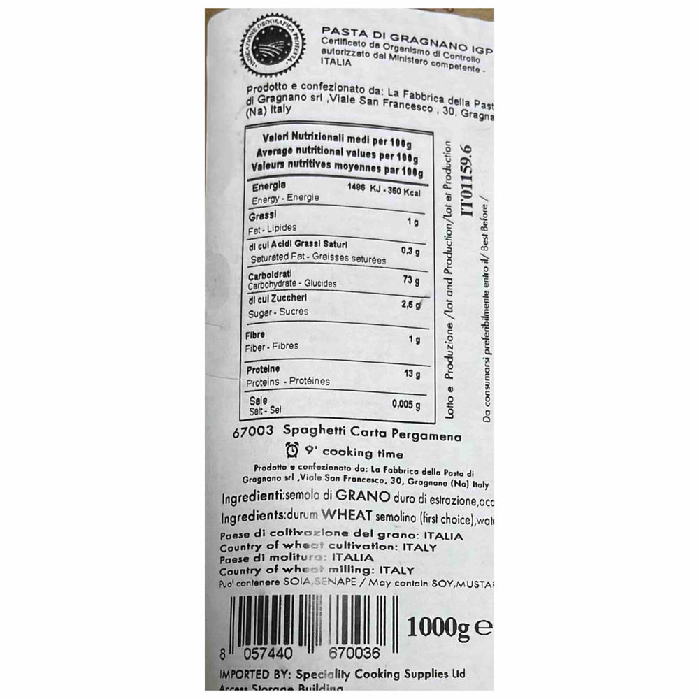 Gli Artisti della Pasta Paper Wrapped Spaghetti, 1kg