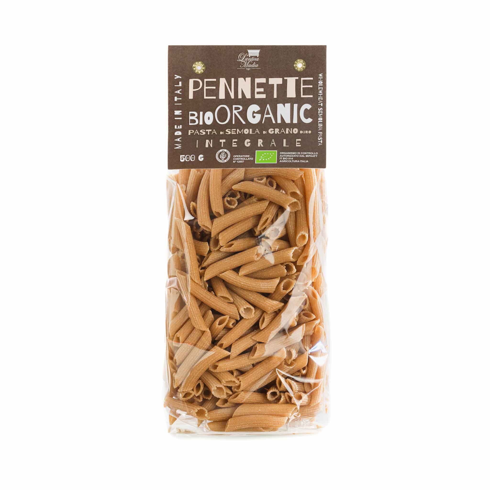 Pasta L'Antica Organic Wholewheat Pennette Pasta, 500g