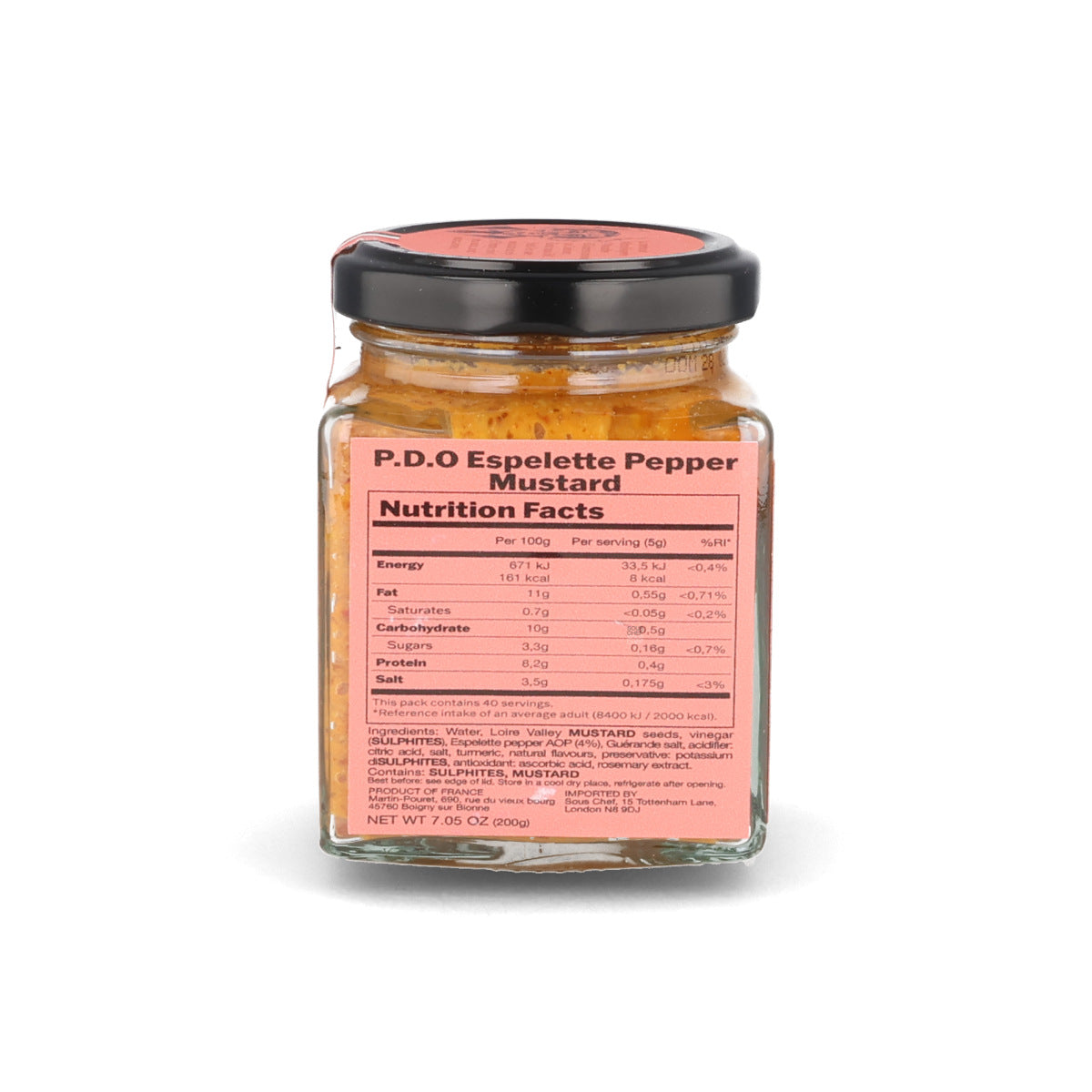 Martin Pouret Orleans PDO Espelette Pepper Mustard, 200g