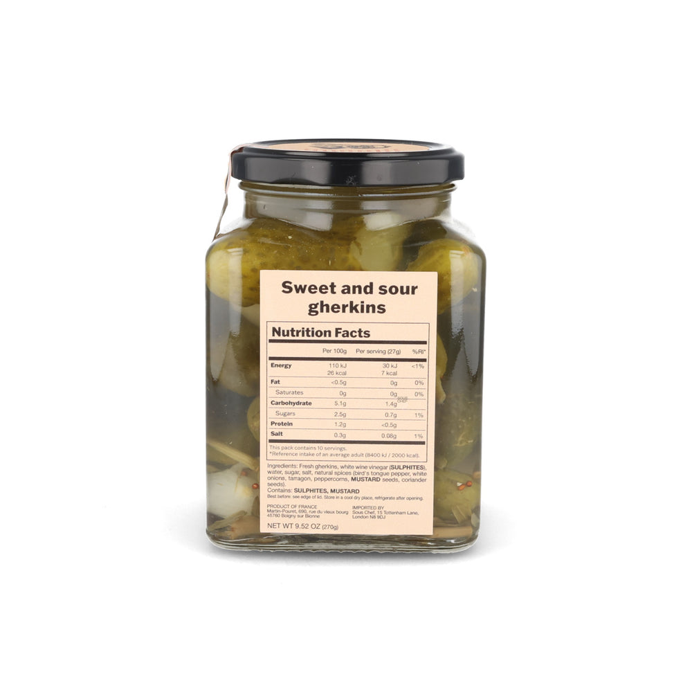 Martin Pouret Sour and "Not So Sweet" French Gherkins, 270g
