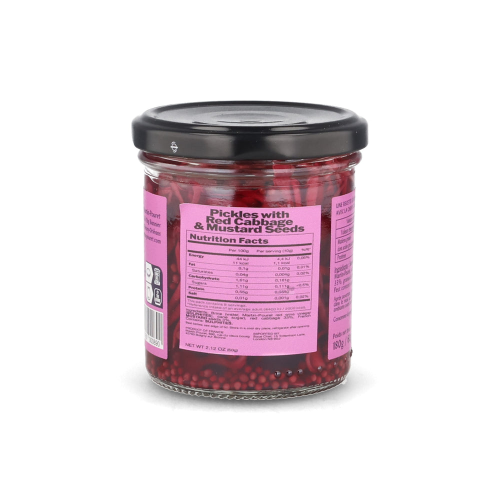Martin Pouret Pickles with Red Cabbage & Mustard Seeds, 60g
