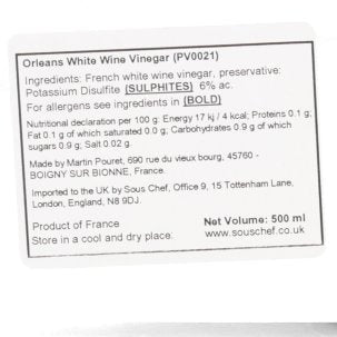 Martin Pouret D'Orleans White Wine Vinegar, 500ml