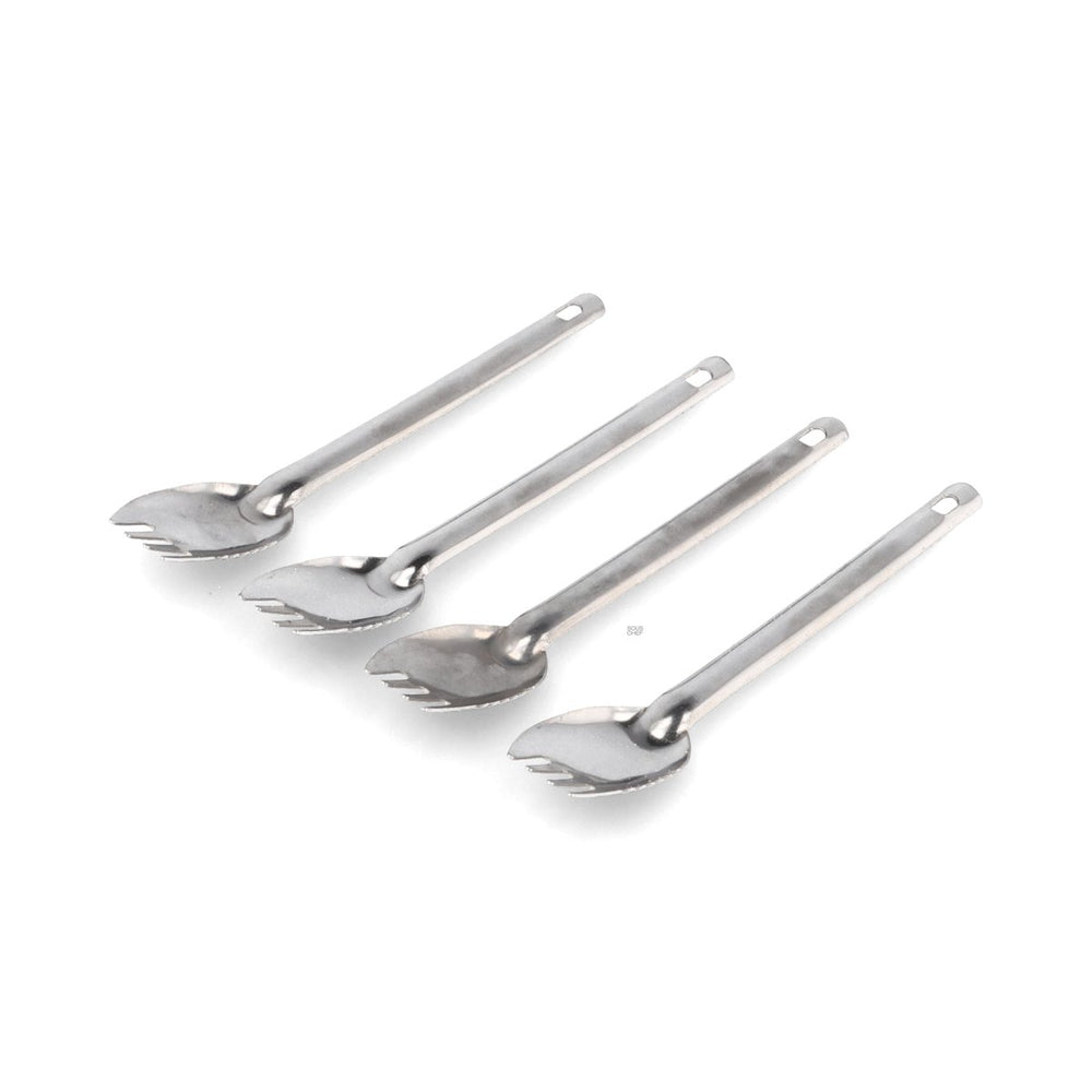 Set of 100 Stainless Steel Canape 3-in-1 Spoons