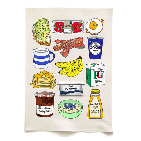 Quite Nice Clothing Breakfast Organic Cotton Tea Towel