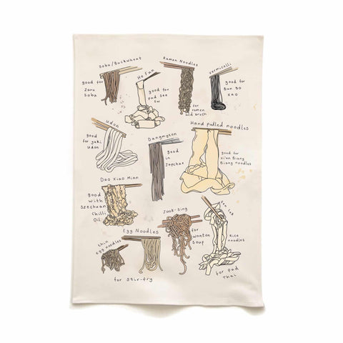 Quite Nice Clothing Types of Noodles Organic Cotton Tea Towel