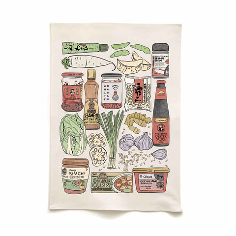 Quite Nice Clothing East Asian Ingredients Organic Cotton Tea Towel