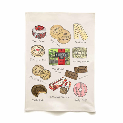 Quite Nice Clothing Tea & Biscuits Organic Cotton Tea Towel