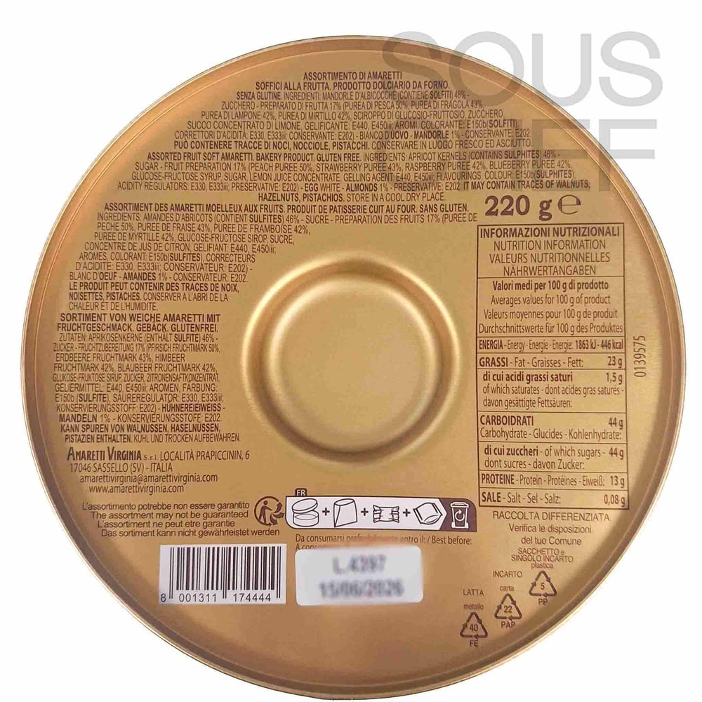 Amaretti Virginia Soft Amaretti Fruity Selection in Tin, 220g