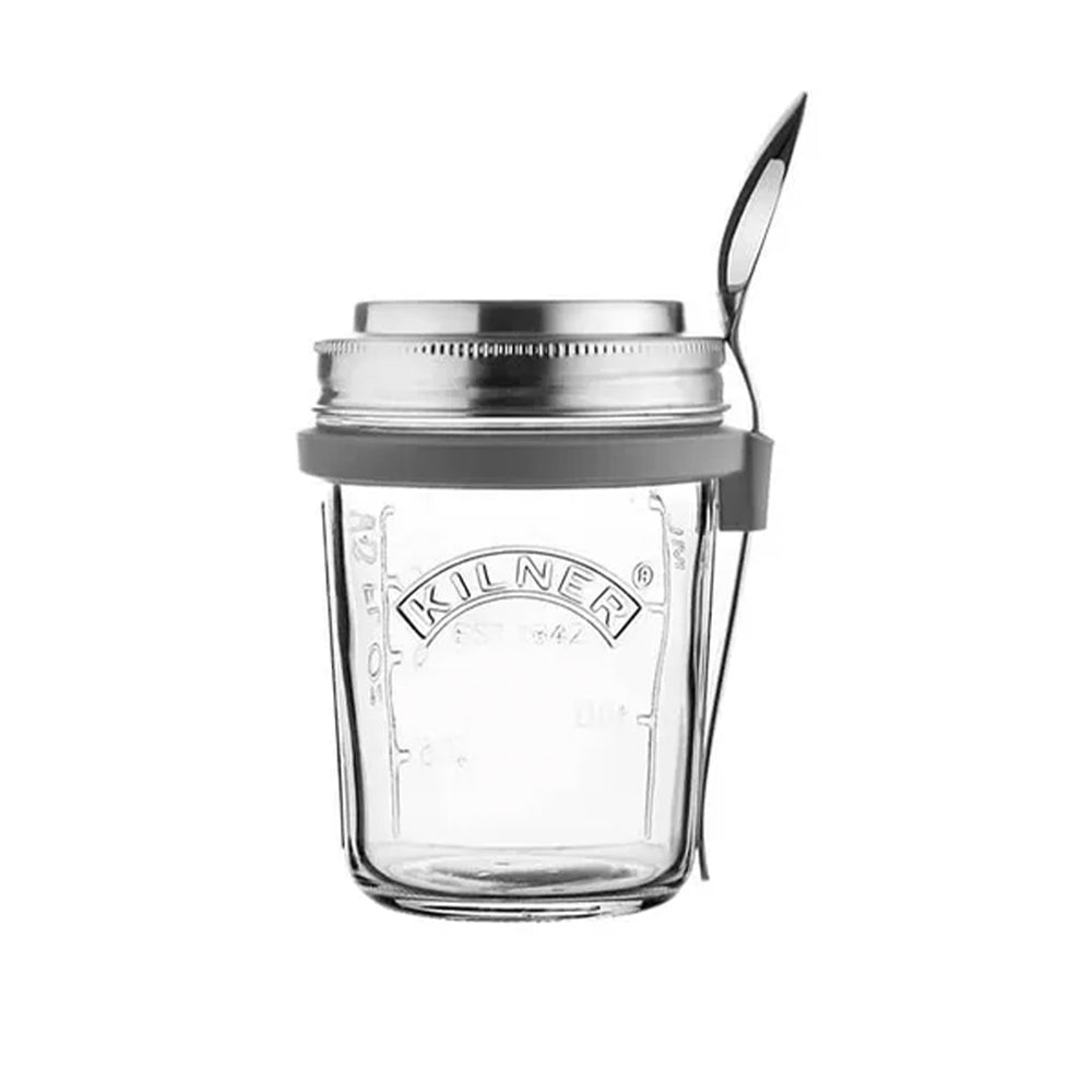 Kilner Breakfast Jar Set with Spoon, 350ml