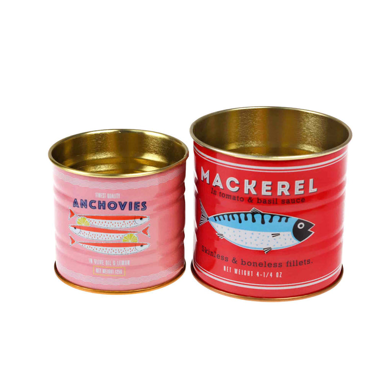 Set of 2 Mackerel & Anchovies Storage Jars