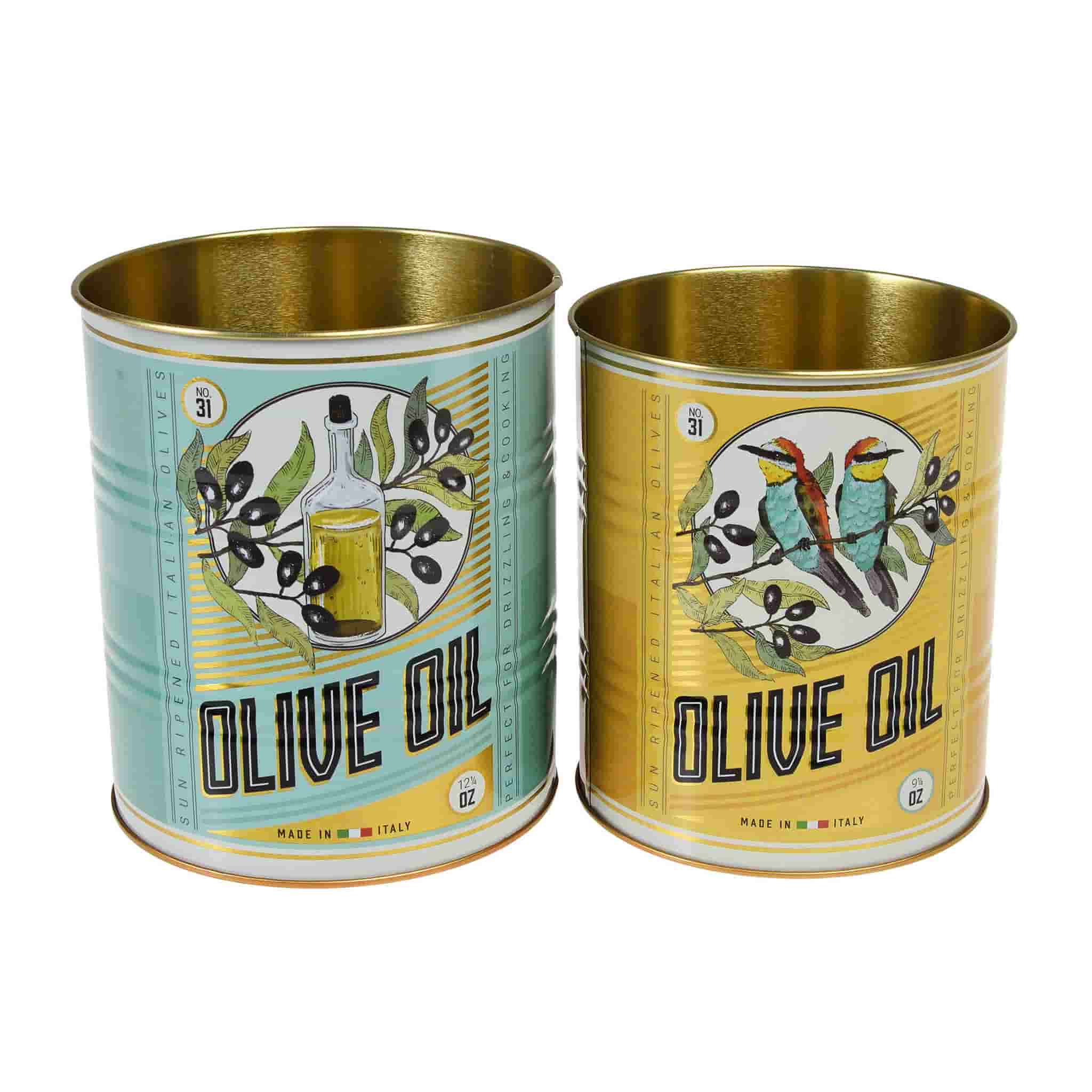 Set of 2 Olive Oil Utensil Jars