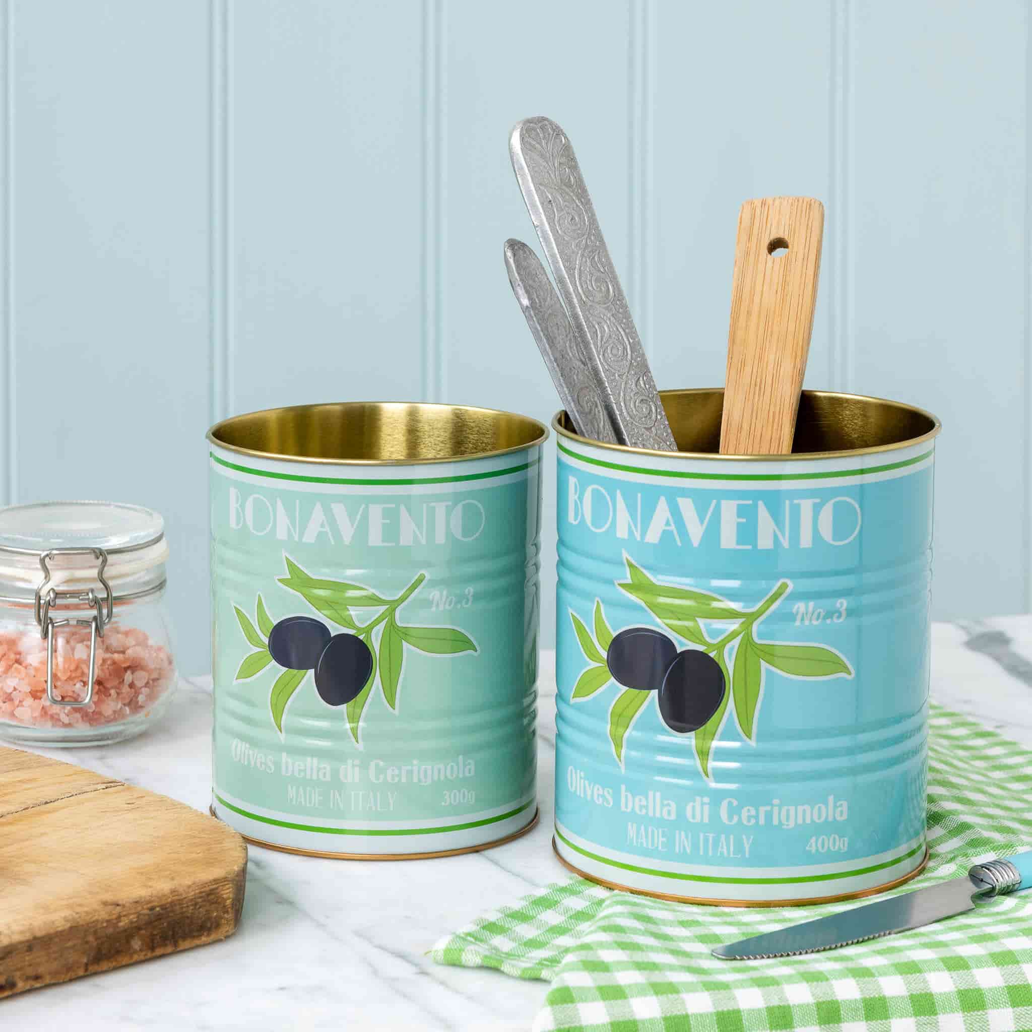 Set of 2 Olive Utensil Jars