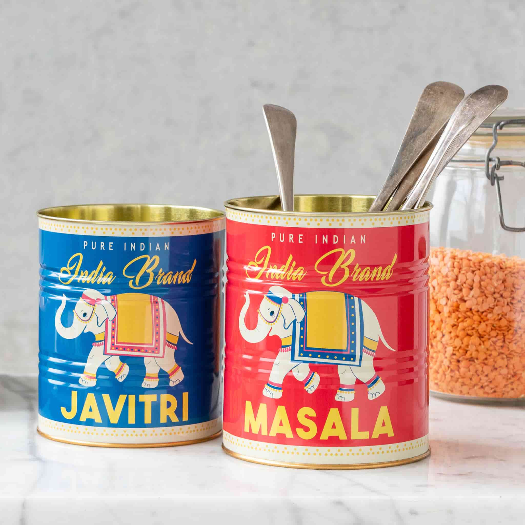 Set of 2 Masala & Javitri Utensil Jars