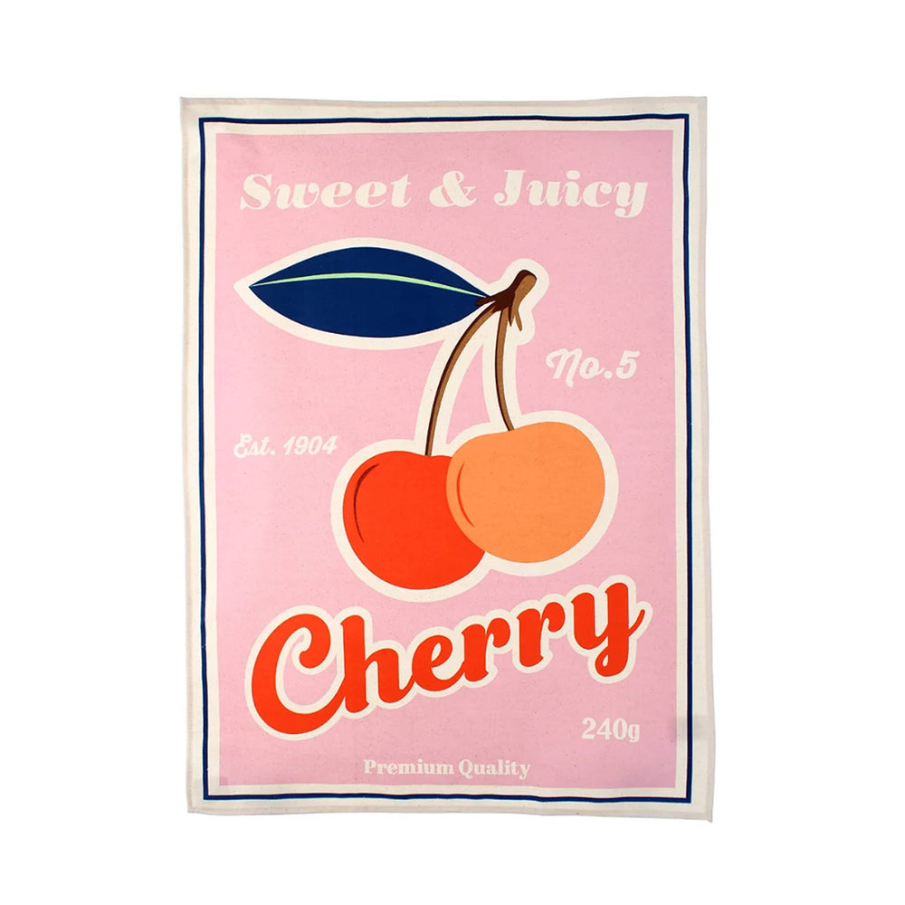Vintage Inspired Cherry Tea Towel