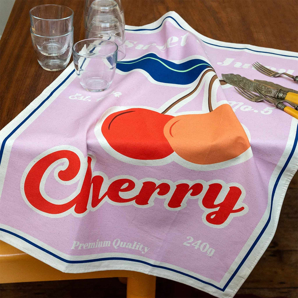 Vintage Inspired Cherry Tea Towel