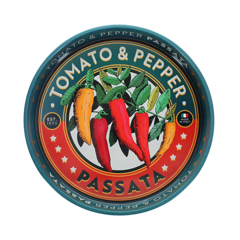 Vintage Inspired Passata Metal Serving Tray, 31cm