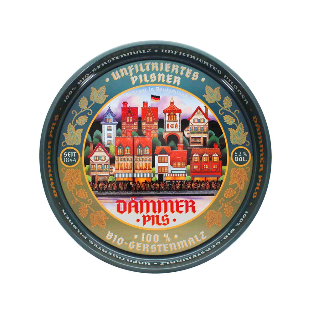 Vintage Inspired Dammer Pils Round Metal Serving Tray, 31cm