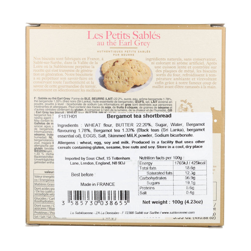 La Sablesienne Sable Biscuits with Earl Grey Tea, 100g