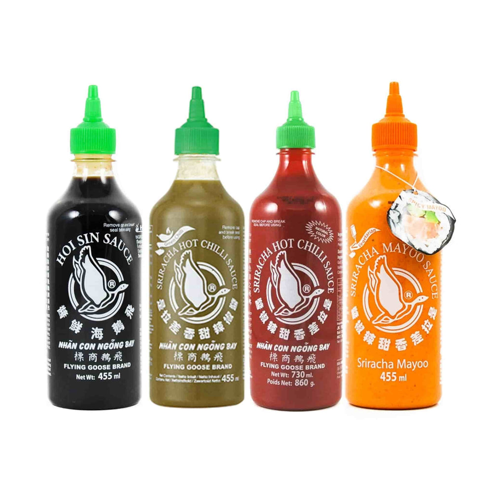 Flying Goose Sriracha Hot Chilli Sauce Assorted 455ml (Pack of 3) Customise Your Flavours | Buy Now with Express International Delivery Flying Goose Sriracha Hot Chilli Sauce Assorted 455ml (Pack of 3) Customise Your Flavours | Buy Now with Express International Delivery