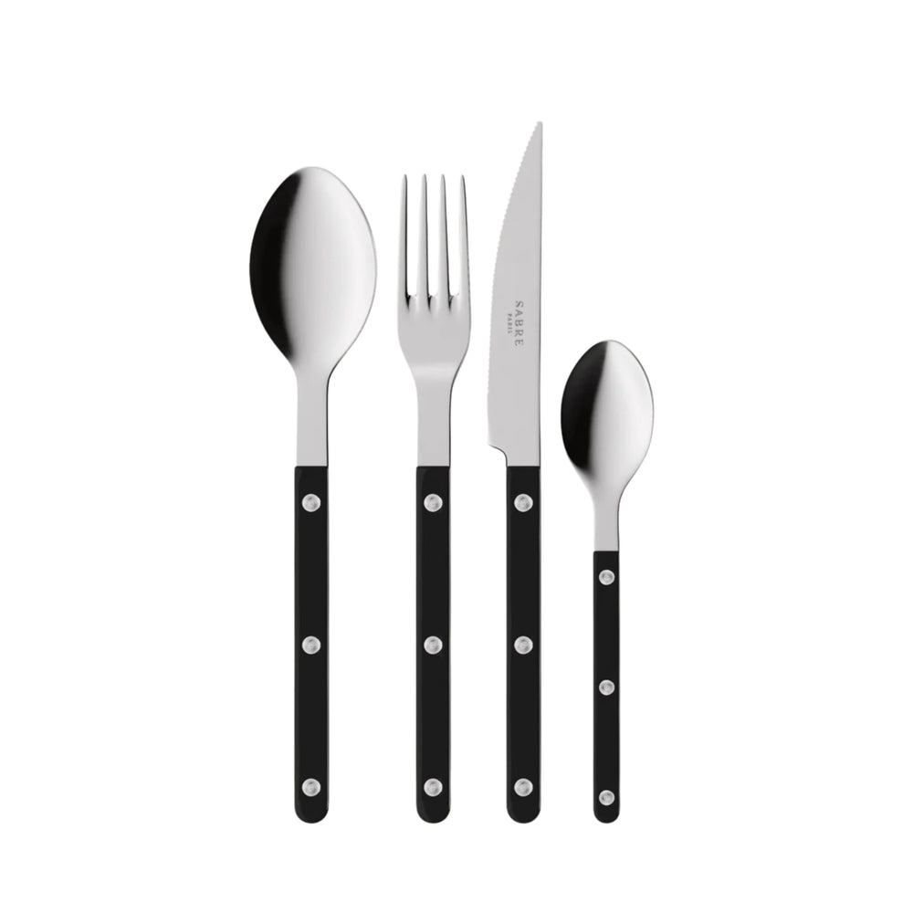 Sabre Paris Black Bistrot 4 Piece Cutlery Set in Gift Box