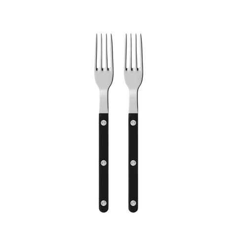 Set of 2 Sabre Paris Black Bistrot Cake Forks in Gift Box
