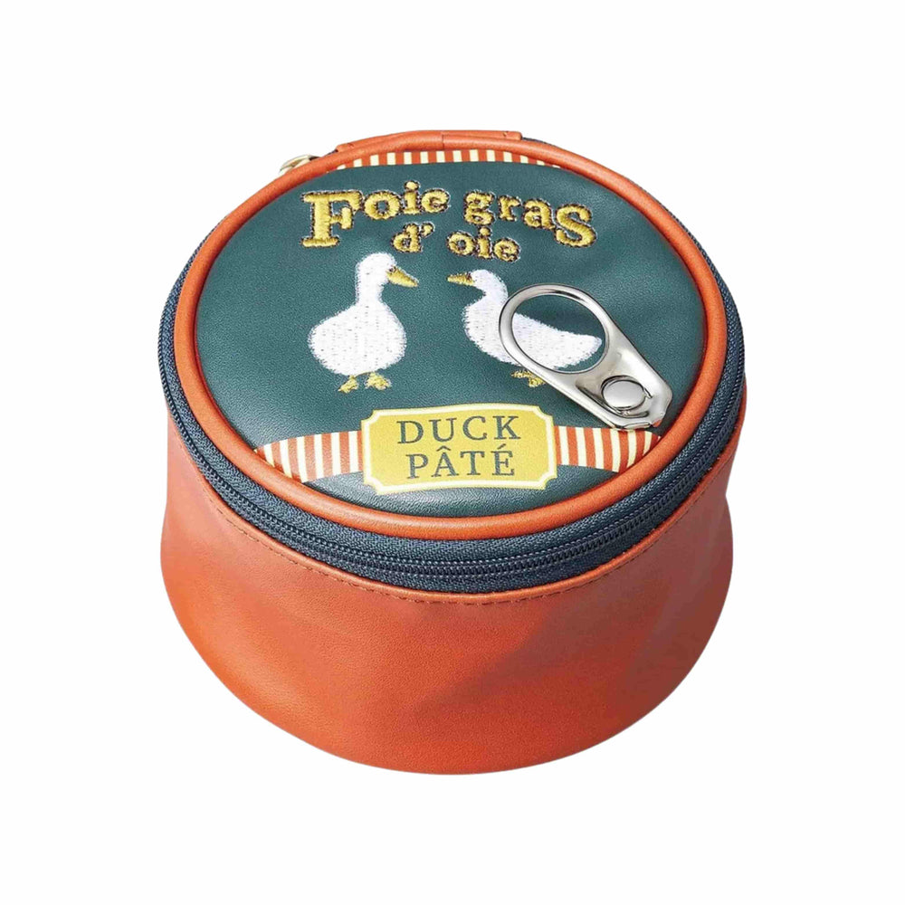 Vegan Leather Foie Gras Round Zippered Pouch, 10cm