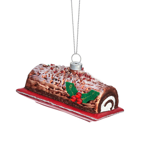 Yule Log Bauble Tree Decoration